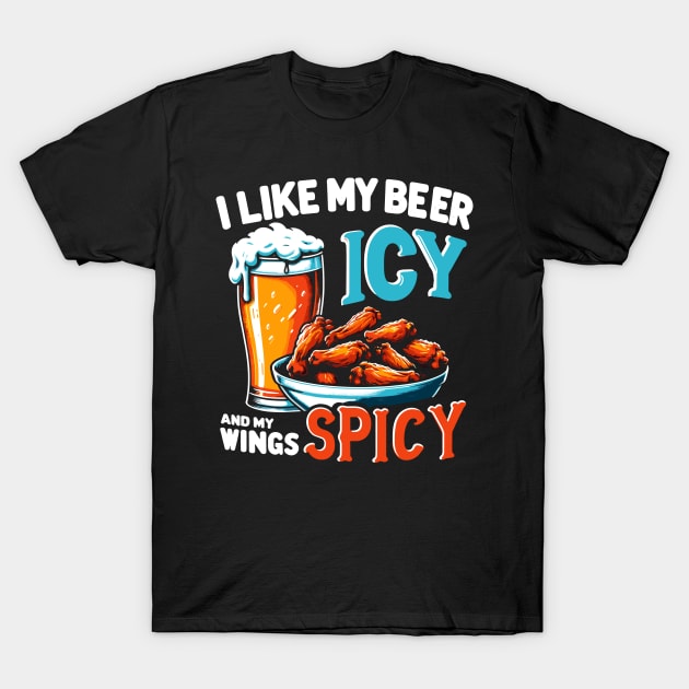 Beer Chicken WIngs Party Pub Crawl Bar Game Night Novelty Funny Beer T-Shirt by KsuAnn